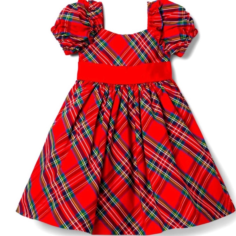Janie & Jack Red Plaid Dress with Bow
